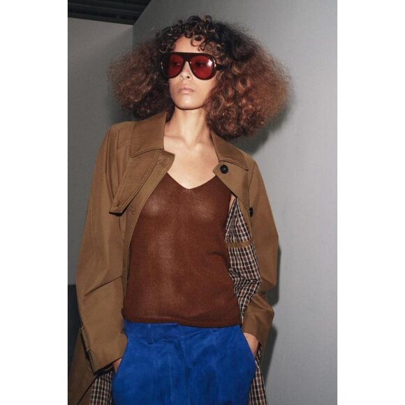 ZARA ZW COLLECTION MIDI TRENCH COAT - Picture 4 of 8